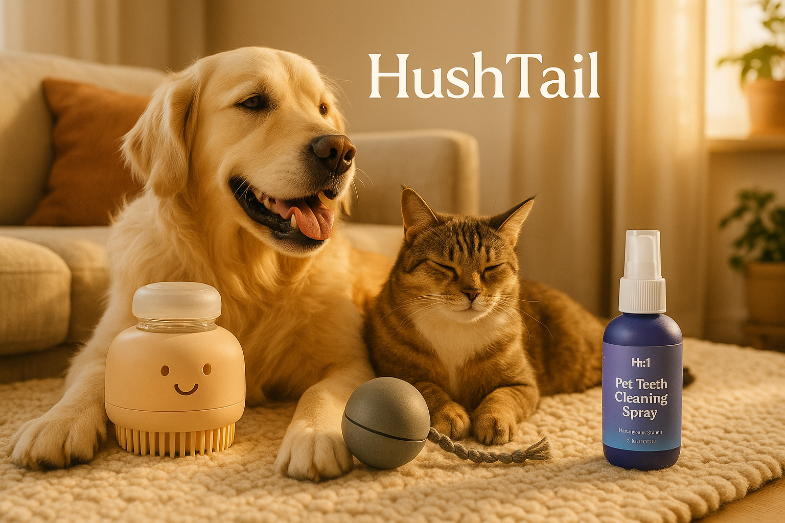HushTail Hero - Happy Pets in Cozy Home