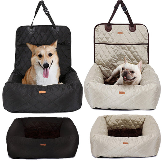 2-in-1 Pet Car Seat & Bed - Folding Travel Mattress
