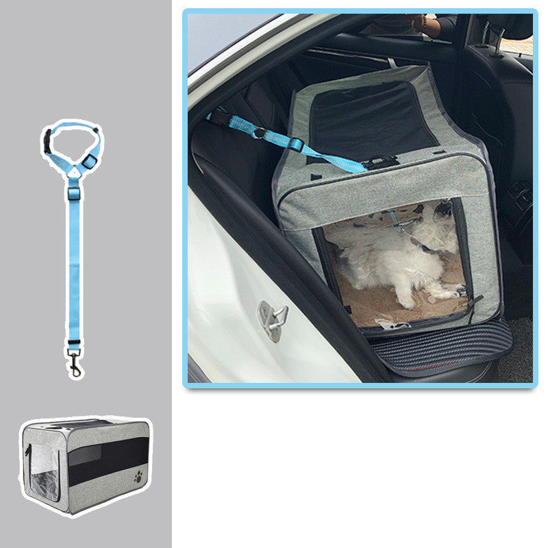 Pet Travel Carrier Bag - Folding Fabric Carrier with Safety Zippers
