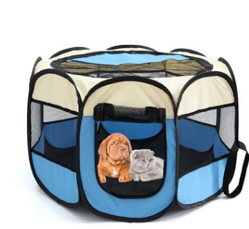 Folding Octagonal Pet Playpen - Portable Dog & Cat Kennel
