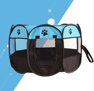 Folding Octagonal Pet Playpen - Portable Dog & Cat Kennel