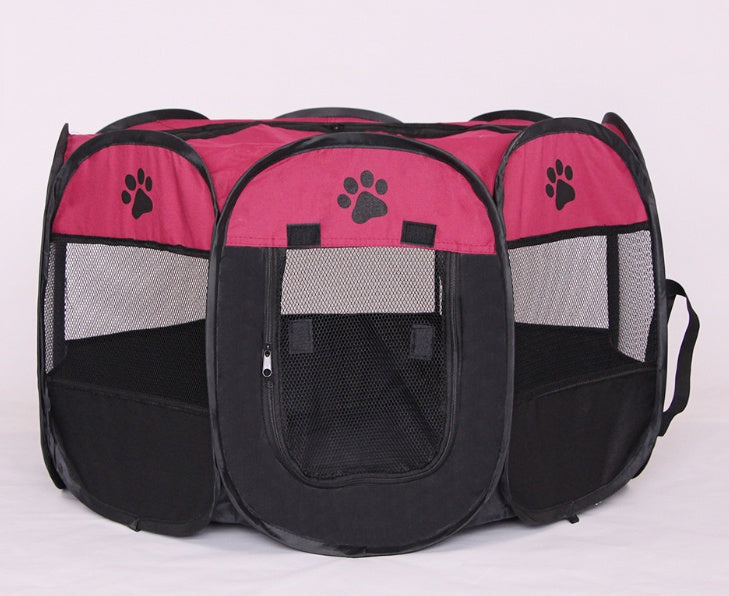 Folding Octagonal Pet Playpen - Portable Dog & Cat Kennel