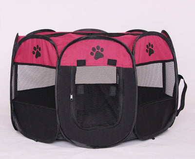Folding Octagonal Pet Playpen - Portable Dog & Cat Kennel