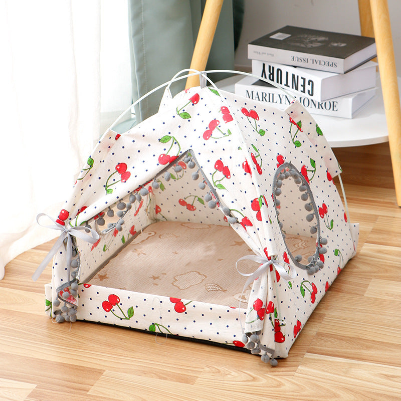 Cat Tent House - Enclosed Pet Bed Cave