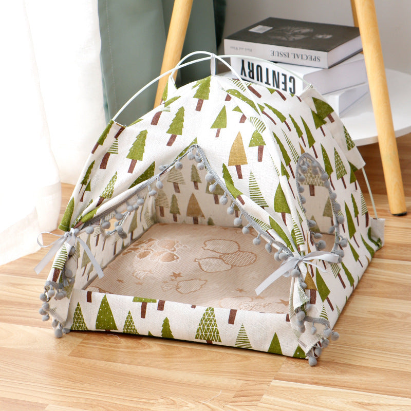 Cat Tent House - Enclosed Pet Bed Cave