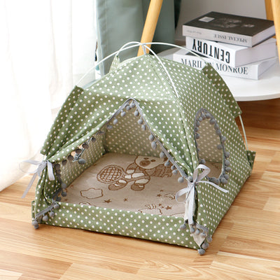 Cat Tent House - Enclosed Pet Bed Cave
