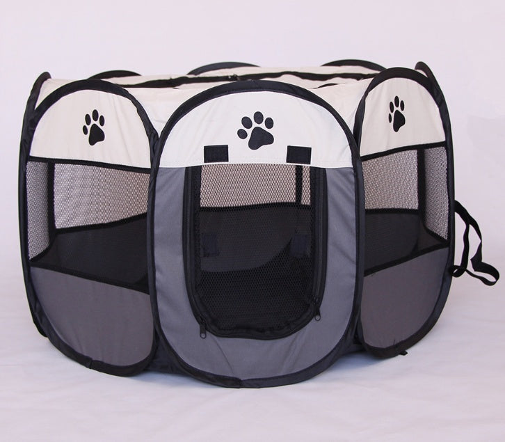 Folding Octagonal Pet Playpen - Portable Dog & Cat Kennel