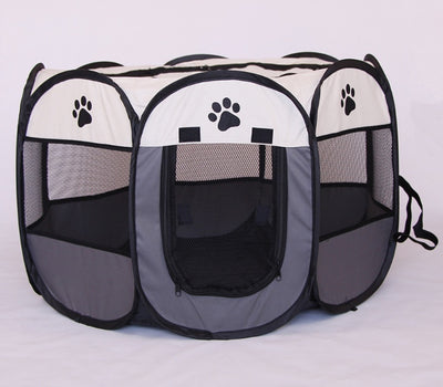 Folding Octagonal Pet Playpen - Portable Dog & Cat Kennel