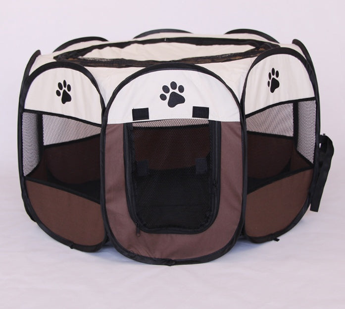 Folding Octagonal Pet Playpen - Portable Dog & Cat Kennel