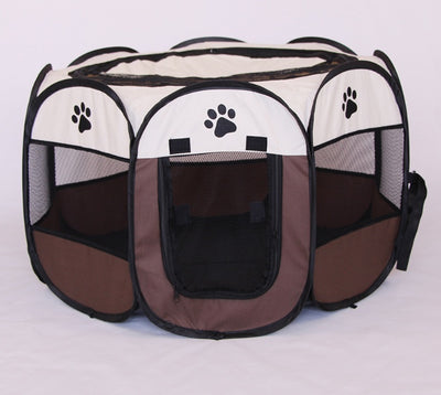 Folding Octagonal Pet Playpen - Portable Dog & Cat Kennel