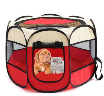 Folding Octagonal Pet Playpen - Portable Dog & Cat Kennel