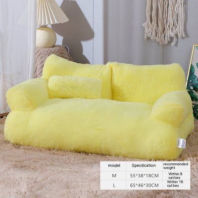 Luxury Cat Bed Sofa - Winter Warm Plush Pet Bed
