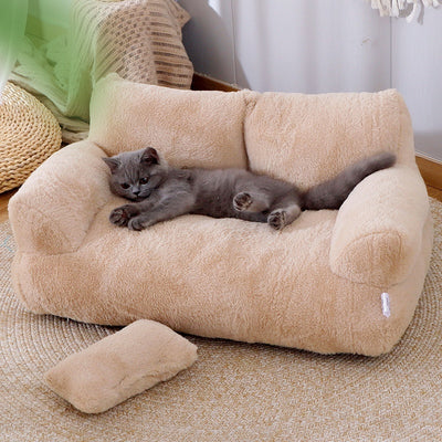 Luxury Cat Bed Sofa - Winter Warm Plush Pet Bed