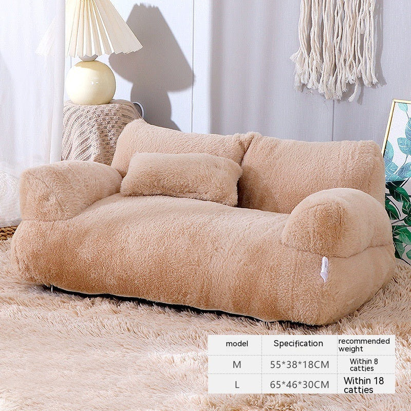 Luxury Cat Bed Sofa - Winter Warm Plush Pet Bed