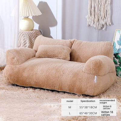 Luxury Cat Bed Sofa - Winter Warm Plush Pet Bed