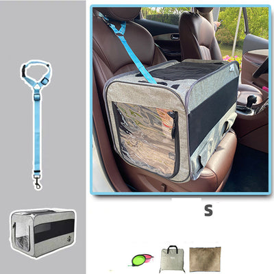 Pet Travel Carrier Bag - Folding Fabric Carrier with Safety Zippers