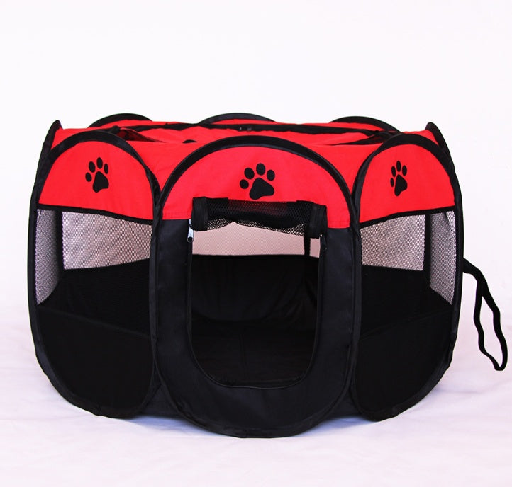 Folding Octagonal Pet Playpen - Portable Dog & Cat Kennel