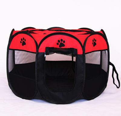 Folding Octagonal Pet Playpen - Portable Dog & Cat Kennel