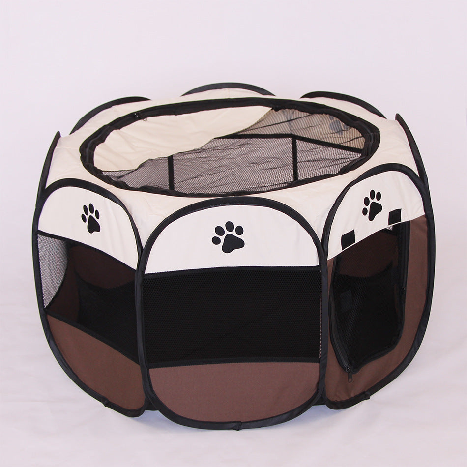 Folding Octagonal Pet Playpen - Portable Dog & Cat Kennel