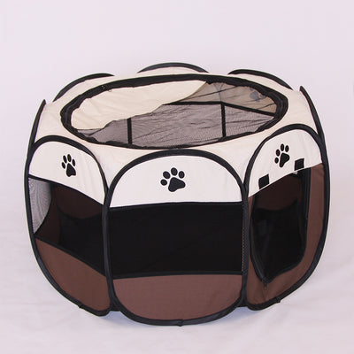 Folding Octagonal Pet Playpen - Portable Dog & Cat Kennel