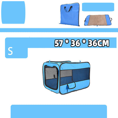Pet Travel Carrier Bag - Folding Fabric Carrier with Safety Zippers