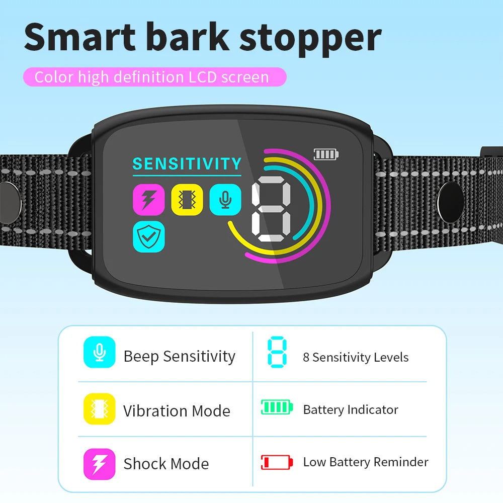 Smart Anti-Barking Dog Collar - Waterproof & Rechargeable
