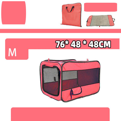 Pet Travel Carrier Bag - Folding Fabric Carrier with Safety Zippers