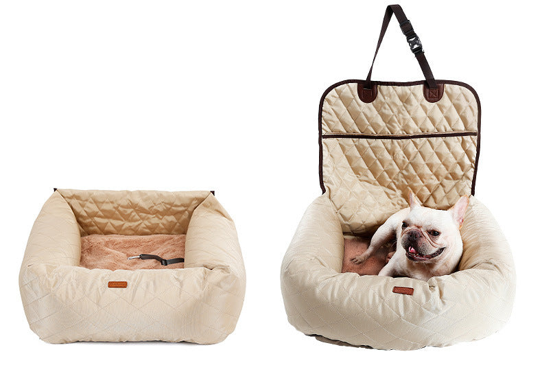 2-in-1 Pet Car Seat & Bed - Folding Travel Mattress
