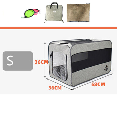 Pet Travel Carrier Bag - Folding Fabric Carrier with Safety Zippers