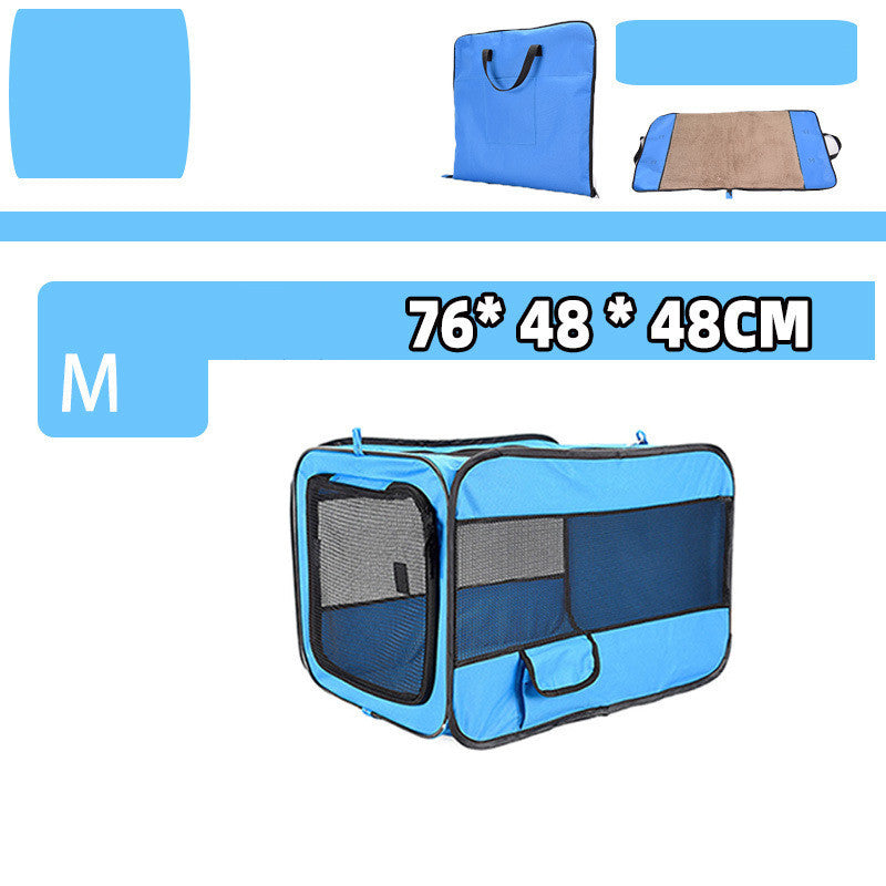 Pet Travel Carrier Bag - Folding Fabric Carrier with Safety Zippers